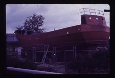 launching 86' trawler, starboard