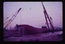launching 86' trawler, starboard