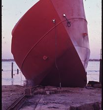 launching 86' trawler, port