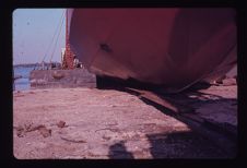 launching 86' trawler, underside