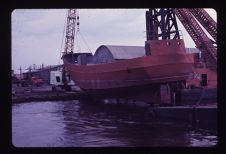launching 86' trawler, starboard