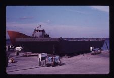 M. Trading Barges under construction, bow
