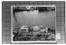Navy 60' Fire Boat Nobs 4288 Hull C-4417 Exterior View-Arrangement of Main Deck, Broadside and from Above, Portside.