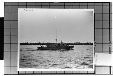 Navy Fire Boat Nobs 4288 Hull C-4417 Exterior View- Broadside, Starboard Side, at Half Speed.