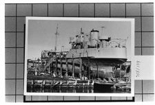 Portside view of unknown ship.  #78