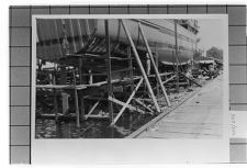 Unknown ship in dry dock
