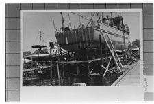 Unknown ship in dry dock