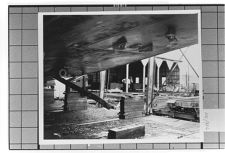 Unknown ship in dry dock