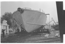Boat moving to launching area.