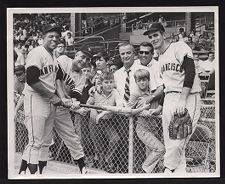 Leo Jenkins and Waightstill M. "Booger" Scales with children and San Francisco Giants baseball players