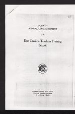 Program of the Fourth Annual Commencement of the East Carolina Teachers Training School