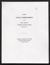 Program for the Eighth Annual commencement of the East Carolina Teachers Training School