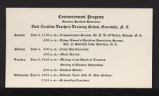 Commencement Program Card 1917