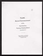 Twelfth Annual Commencement of the East Carolina Teachers Training School