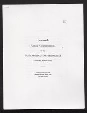 Program for the Fourteenth Annual Commencement of the East Carolina Teachers College