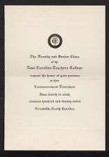 Invitation to Commencement Exercises 1927