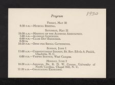 Commencement Program Card 1930