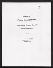 Program for the Twenty-Third Annual commencement of East Carolina Teachers College