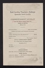 Program for Commencement Sunday 1932