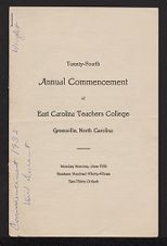 Program of the Twenty-Fourth Annual Commencement of East Carolina Teachers College