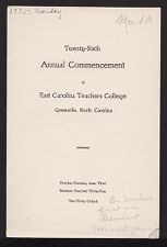 Program for the Twenty-Sixth Annual Commencement of East Carolina Teachers College