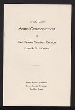 Program for the Twenty-Eighth Annual Commencement of East Carolina Teachers College