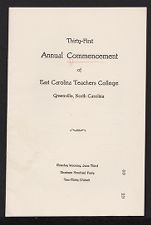 Program for Thirty-First Annual Commencement of East Carolina Teachers College