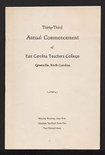 Program for the Thirty-Third Annual Commencement of East Carolina Teachers College