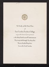 Invitation to Commencement Exercises 1943