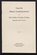 Program for the Thirty-Fifth Annual Commencement of East Carolina Teachers College