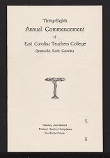 Program for the Thirty-Eighth Annual Commencement of East Carolina Teachers College