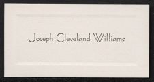 Name Card for Joseph Cleveland Williams