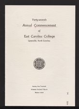 Program for the Forty-Seventh Annual Commencement of East Carolina College