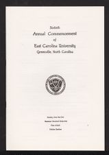 Program of the Sixtieth Annual Commencement of East Carolina University 