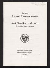 Program of the Sixty-Third Annual Commencement of East Carolina University 