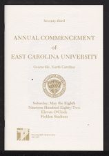 Program of the Seventy-Third Annual Commencement of East Carolina University