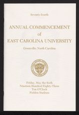 Program of the Seventy-Fourth Annual Commencement of East Carolina University