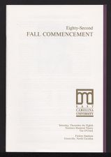 Program of the Eighty-Second Fall Commencement of East Carolina University