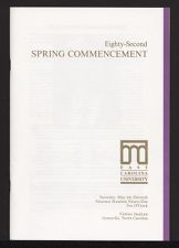 Program of the Eighty-Second Spring Commencement of East Carolina University