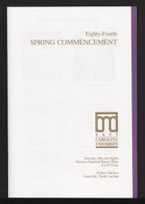 Program of the Eighty-Fourth Spring Commencement of East Carolina University