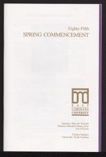 Program of the Eighty-Fifth Spring Commencement of East Carolina University 