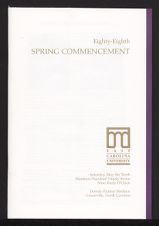 Program of the Eighty-Eighth Spring Commencement of East Carolina University