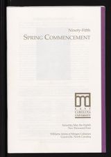 Program for the Ninety-Fifth Spring Commencement of East Carolina University