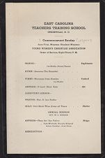 Program for Commencement Sunday 1919