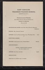 Program for Commencement Sunday 1921