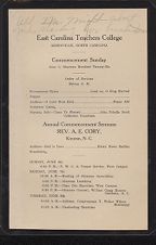 Program for Commencement Sunday 1926