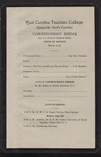 Program for Commencement Sunday 1930