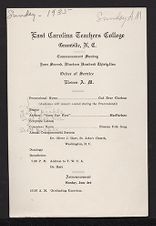 Program for Commencement Sunday 1935