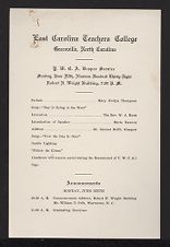 Program for the Y.W.C.A. Vesper Service 1938