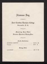 Program for Alumnae Day 1939